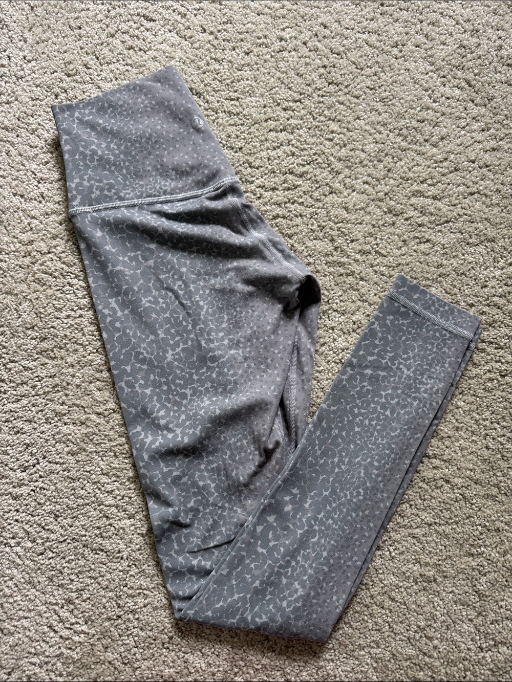 LULULEMON Grey Cheetah Print Align Full Length Leggings 4/XS